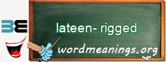 WordMeaning blackboard for lateen-rigged